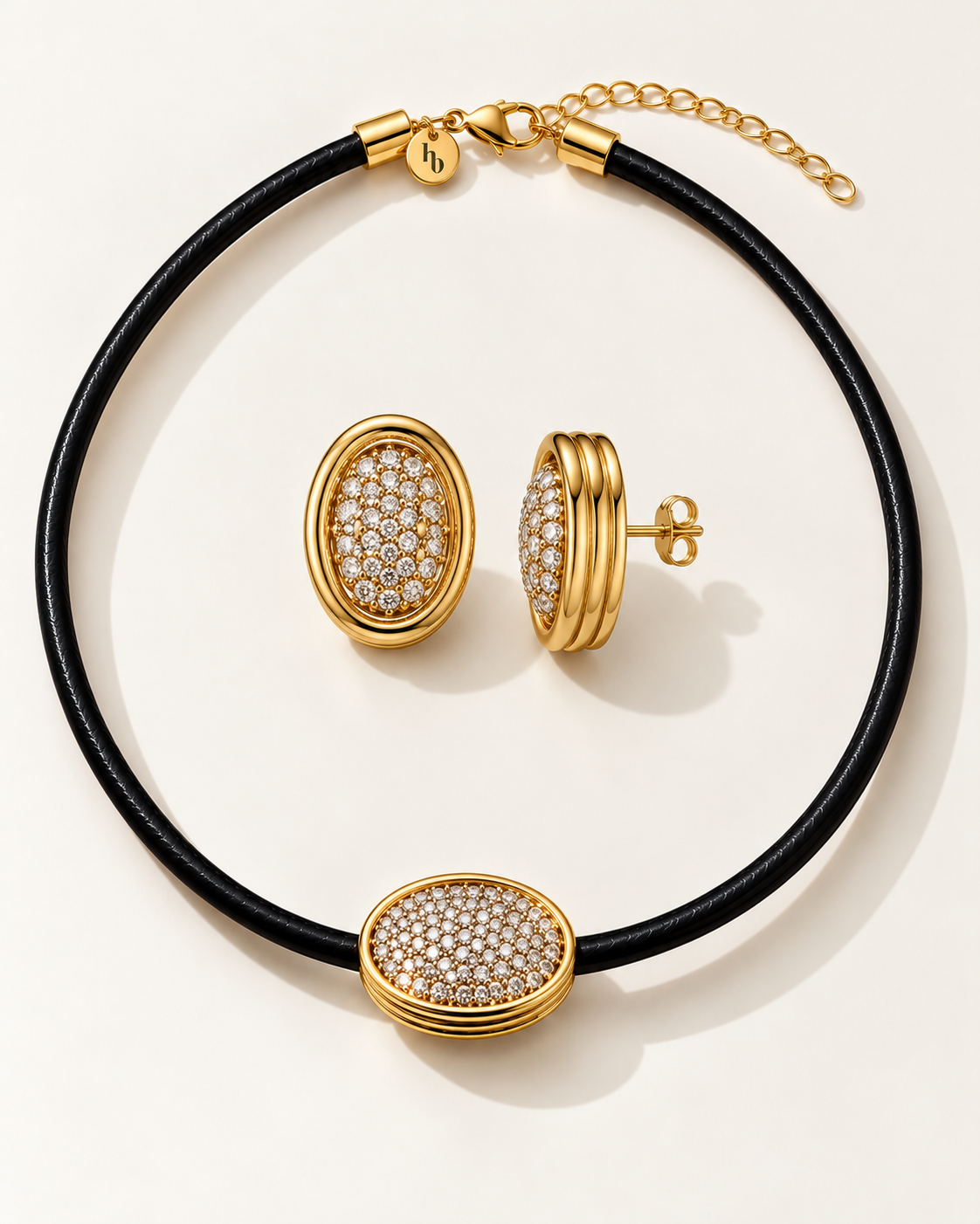 Ostra Choker + Earrings – Gold / Black